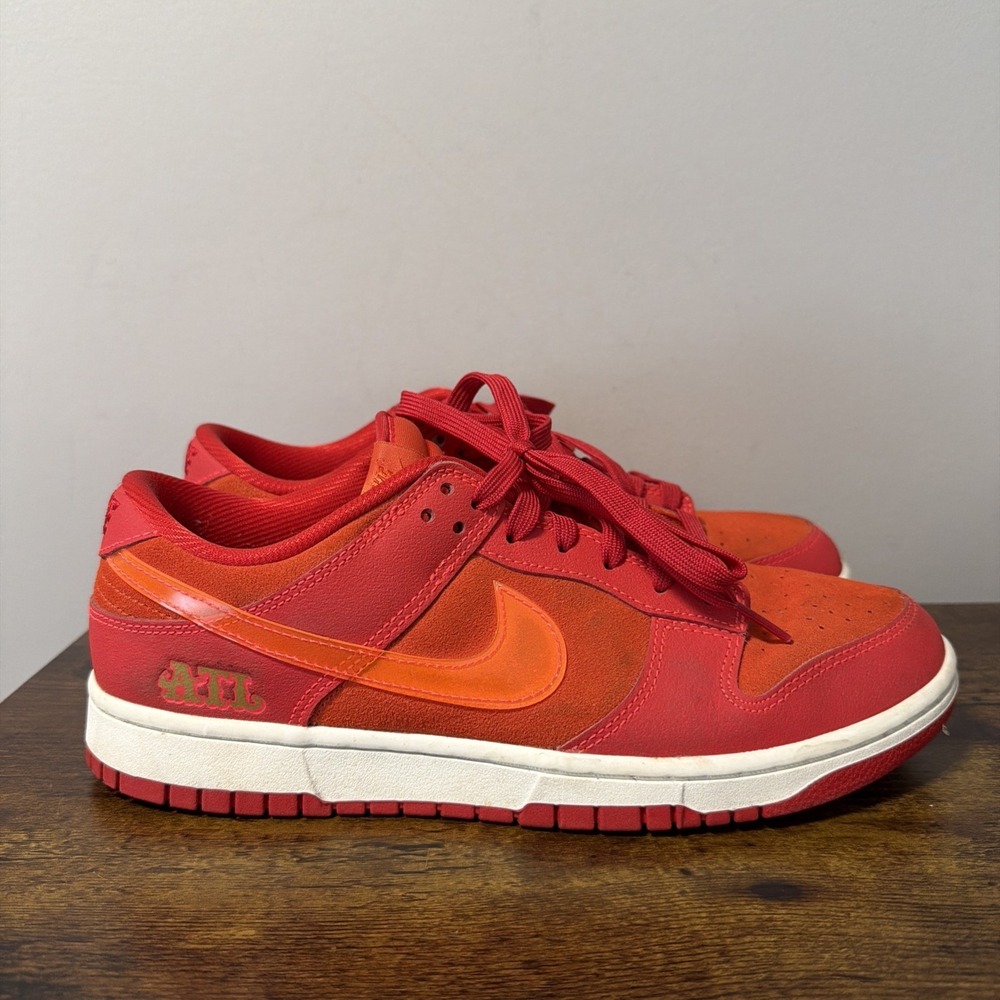 Nike Dunk Low ATL University Red/Bright Crimson Suede Low Top FD0724-657, Sz 9.5